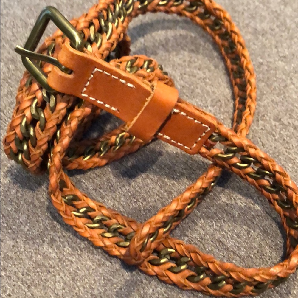 jcrew. metal link woven w/ leather belt. - Picture 6 of 8